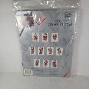 Candamar Designs Something Special Counted Cross Stich 10 Santa Ornaments #50510